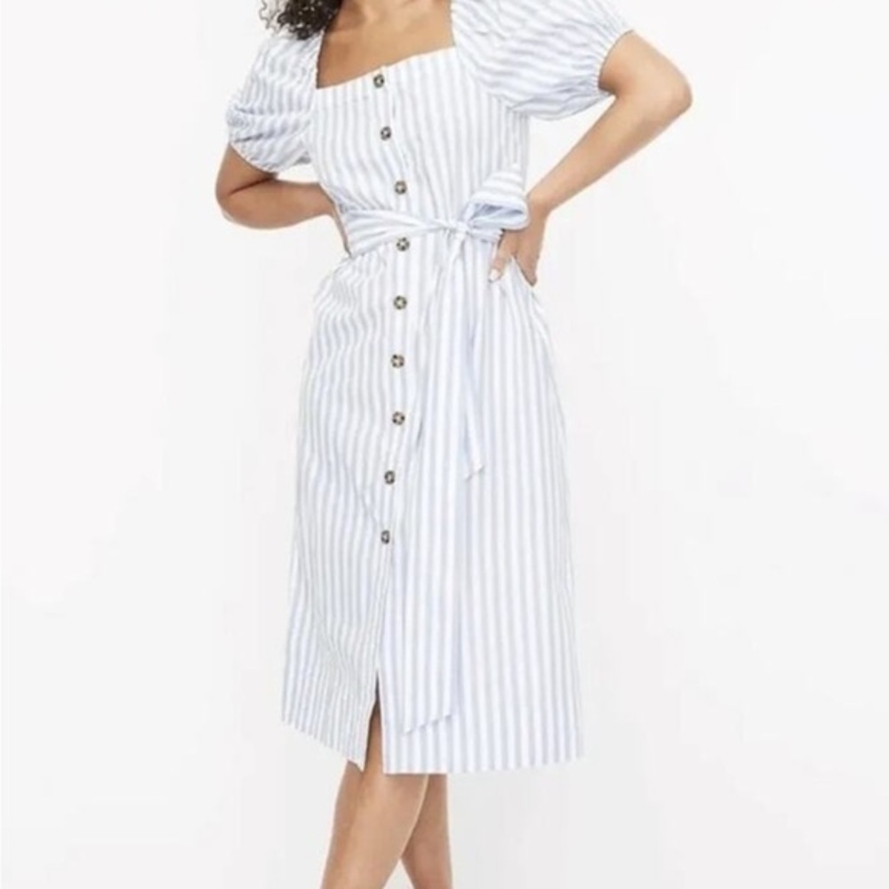 J Crew Puff Sleeve Midi Dress - Picture 1 of 11